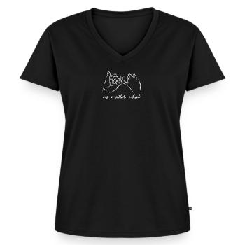 Bestie Für 2 Mädchen No Matter What - Frauen Premium Bio T-Shirt mit V-Ausschnitt - Schwarz - Vorne - AI Model Female 172 light (172cm)