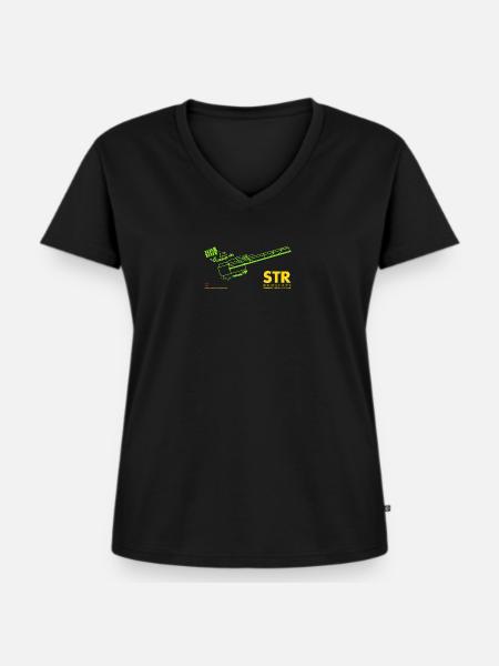 STR stuttgart gg - Frauen Premium Bio T-Shirt mit V-Ausschnitt - Schwarz