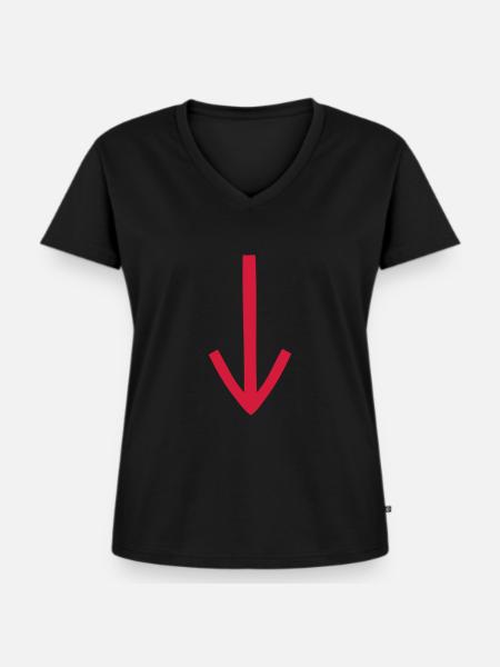 Pfeil - Frauen Premium Bio T-Shirt mit V-Ausschnitt - Schwarz