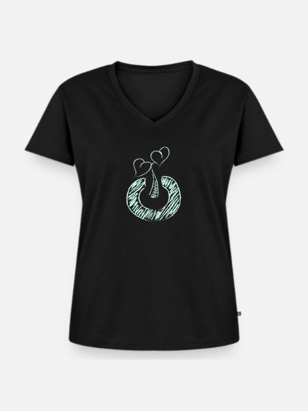 Abschalten Pflanze - Frauen Premium Bio T-Shirt mit V-Ausschnitt - Schwarz