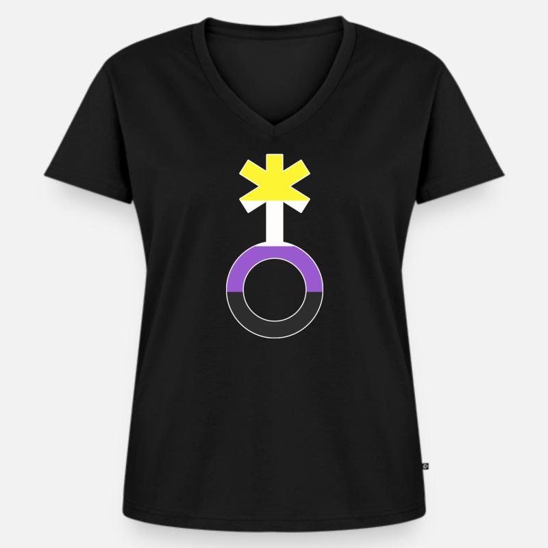 Nonbinary Gender Neutral Symbol Nonbinary - Women's Premium Organic V-neck T-shirt - black