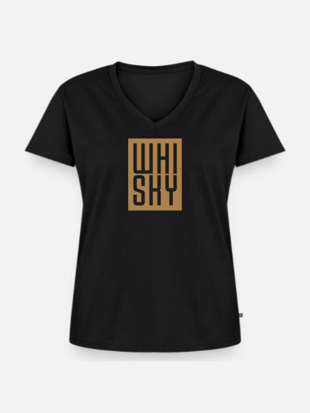 WHISKY - Frauen Premium Bio T-Shirt mit V-Ausschnitt - Schwarz