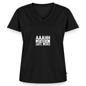 BDSM Aaahh Is Not A Safe Word Fetish - Women's Premium Organic V-neck T-shirt - black - Front - AI Model Female 172 light (172cm)