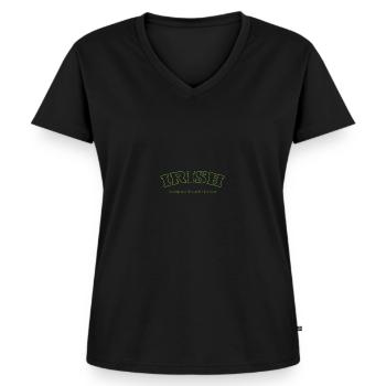 St Patrick's Day Funny Irish Drinking Team - Frauen Premium Bio T-Shirt mit V-Ausschnitt - Schwarz - Vorne - AI Model Female 172 light (172cm)