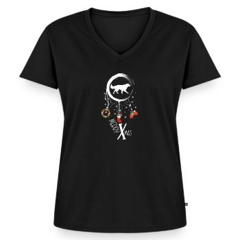 Golden Retriever Weihnachten Weihnachtstraumfänger - Frauen Premium Bio T-Shirt mit V-Ausschnitt - Schwarz - Vorne - AI Model Female 172 light (172cm)