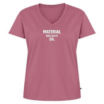 Handwerker - Shirt - Material war nicht da.  - Frauen Premium Bio T-Shirt mit V-Ausschnitt - Mauve - Vorne - AI Model Female 172 dark (172cm)