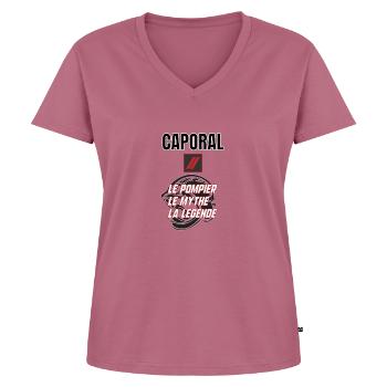 Pompier caporal - T-shirt encolure en V Premium bio Femme - mauve - Devant - AI Model Female 172 dark (172cm)
