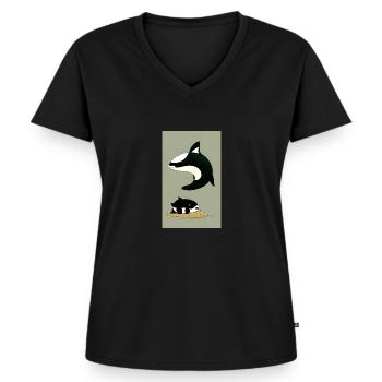 Orca | Whale | Killer whale | Sea creature | Ocean - Women's Premium Organic V-neck T-shirt - black - Front - AI Model Female 172 light (172cm)