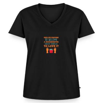 Housekeeper Household Cleaner - Women's Premium Organic V-neck T-shirt - black - Front - AI Model Female 172 light (172cm)