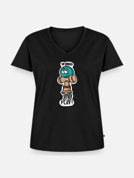 Möchtest du Spielen? - Frauen Premium Bio T-Shirt mit V-Ausschnitt - Schwarz