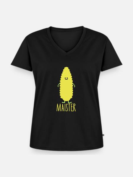 Meister - Frauen Premium Bio T-Shirt mit V-Ausschnitt - Schwarz