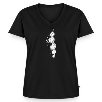 Familie - Vrouwen Premium Bio T-shirt met V-hals - zwart - Voor - AI Model Female 172 light (172cm)