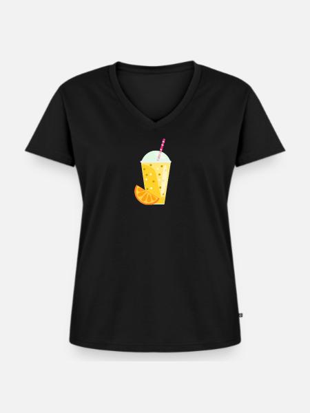 SMOOTHIE - Frauen Premium Bio T-Shirt mit V-Ausschnitt - Schwarz