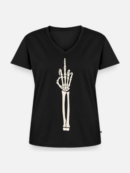 Fuck Halloween - Frauen Premium Bio T-Shirt mit V-Ausschnitt - Schwarz