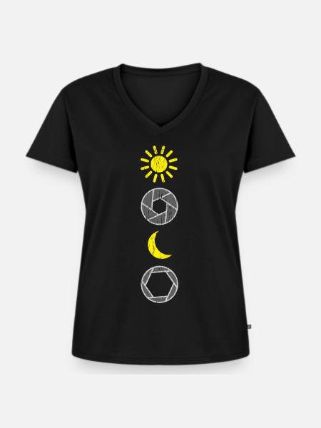 Blende - Frauen Premium Bio T-Shirt mit V-Ausschnitt - Schwarz