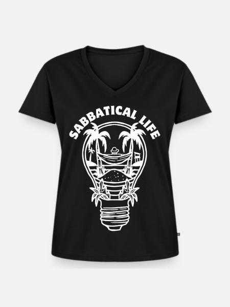 SABBATICAL LIFE - Frauen Premium Bio T-Shirt mit V-Ausschnitt - Schwarz