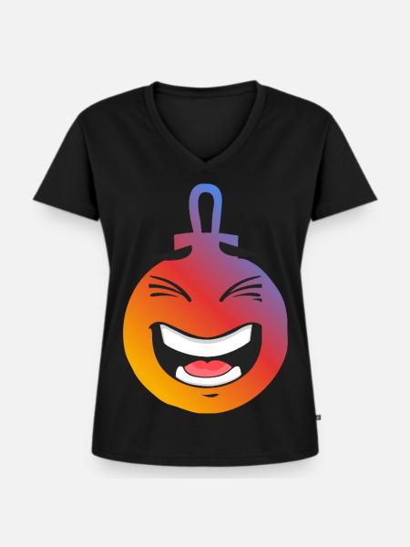 Weihnachtskugel - Frauen Premium Bio T-Shirt mit V-Ausschnitt - Schwarz