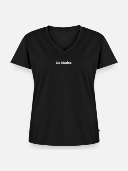 La Musica - Frauen Premium Bio T-Shirt mit V-Ausschnitt - Schwarz
