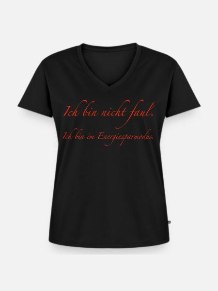 ich bin nicht faul - Frauen Premium Bio T-Shirt mit V-Ausschnitt - Schwarz
