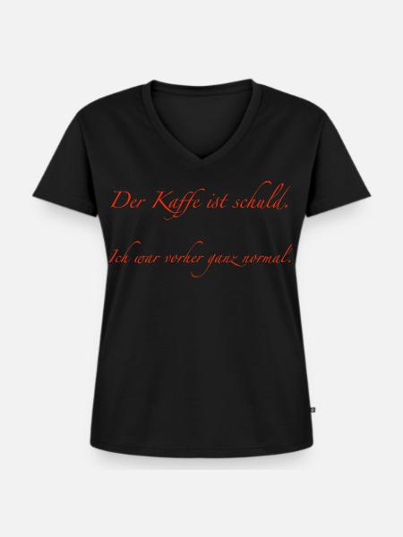 der Kaffee ist schuld - Frauen Premium Bio T-Shirt mit V-Ausschnitt - Schwarz