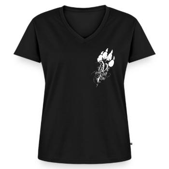 LIVE AND LET LIVE (white) - Women's Premium Organic V-neck T-shirt - black - Front - AI Model Female 172 light (172cm)