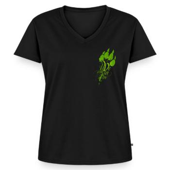 LIVE AND LET LIVE (green) - Women's Premium Organic V-neck T-shirt - black - Front - AI Model Female 172 light (172cm)