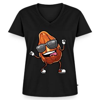Dates Fruit Dancing - Women's Premium Organic V-neck T-shirt - black - Front - AI Model Female 172 light (172cm)