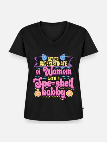 Muschelsammlerin Muscheln - Frauen Premium Bio T-Shirt mit V-Ausschnitt - Schwarz