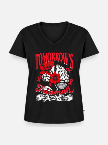 Schlaganfall Erholung - Frauen Premium Bio T-Shirt mit V-Ausschnitt - Schwarz