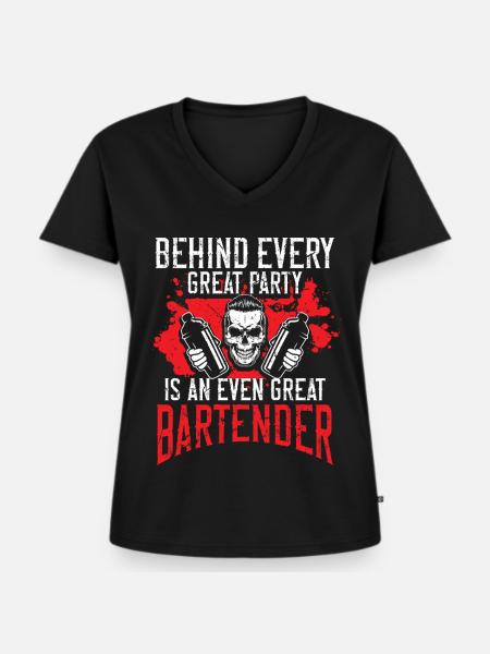 Great Bartender Barkeeper Barmann - Frauen Premium Bio T-Shirt mit V-Ausschnitt - Schwarz