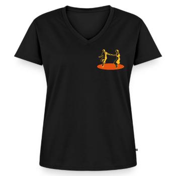 Swing - Women's Premium Organic V-neck T-shirt - black - Front - AI Model Female 172 light (172cm)