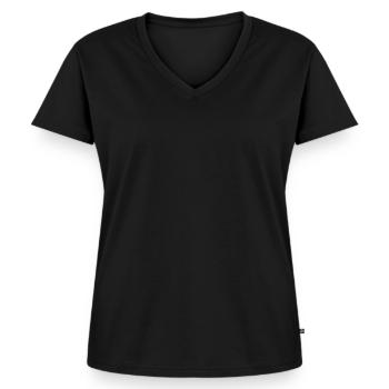 together forever - Frauen Premium Bio T-Shirt mit V-Ausschnitt - Schwarz - Vorne - AI Model Female 172 light (172cm)