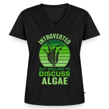 Seaweed Algae - Women's Premium Organic V-neck T-shirt - black - Front - AI Model Female 172 light (172cm)