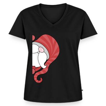 cute Santa Claus - Women's Premium Organic V-neck T-shirt - black - Front - AI Model Female 172 light (172cm)