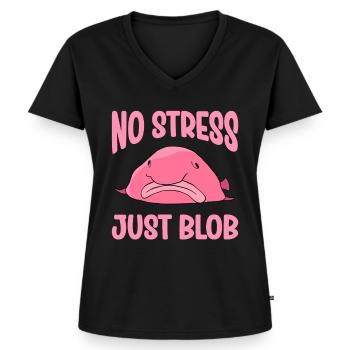 Lustige Blobfische Niedlicher Blobfisch - Frauen Premium Bio T-Shirt mit V-Ausschnitt - Schwarz - Vorne - AI Model Female 172 light (172cm)