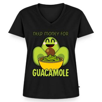 Avocado Guacamole Mexico Tortilla Chips - Women's Premium Organic V-neck T-shirt - black - Front - AI Model Female 172 light (172cm)