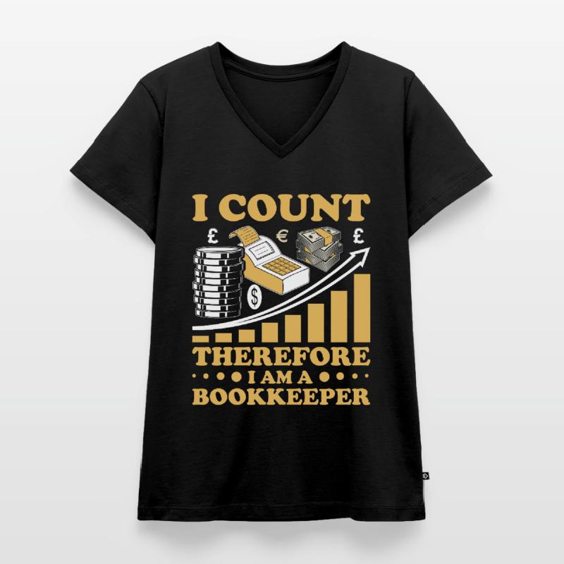 Comptabilité Comptable Financier Profession de comptable T-shirt encolure en V Premium bio Femme