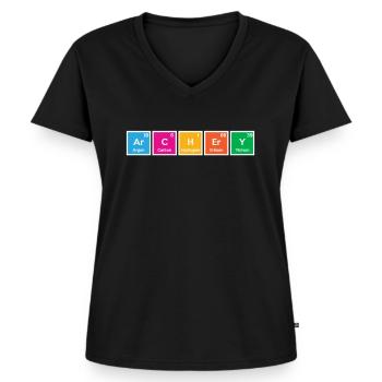 Bogen Bogenschießen - Frauen Premium Bio T-Shirt mit V-Ausschnitt - Schwarz - Vorne - AI Model Female 172 light (172cm)
