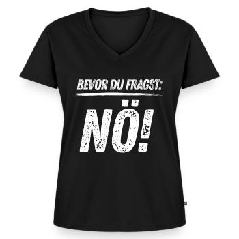 Dire Tshirt Drôle Drôle Humour Sarcasme Ironie - T-shirt encolure en V Premium bio Femme - noir - Devant - AI Model Female 172 light (172cm)