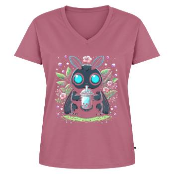 Mothman Bubble Tea - Women's Premium Organic V-neck T-shirt - mauve - Front - AI Model Female 172 dark (172cm)