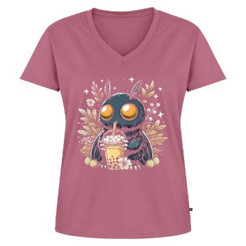 Mothman Bubble Tea - Women's Premium Organic V-neck T-shirt - mauve - Front - AI Model Female 172 dark (172cm)