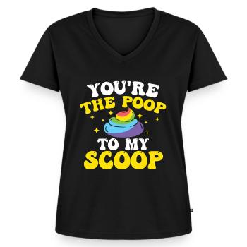 Funny '0 days since I last pooped - Women's Premium Organic V-neck T-shirt - black - Front - AI Model Female 172 light (172cm)