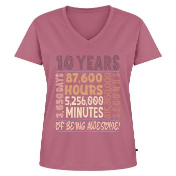 10 Jahre alt! Geburtstagsgeschenk 10. Geburtstag - Frauen Premium Bio T-Shirt mit V-Ausschnitt - Mauve - Vorne - AI Model Female 172 dark (172cm)