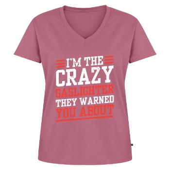 Véritable éclairage au gaz professionnel - T-shirt encolure en V Premium bio Femme - mauve - Devant - AI Model Female 172 dark (172cm)