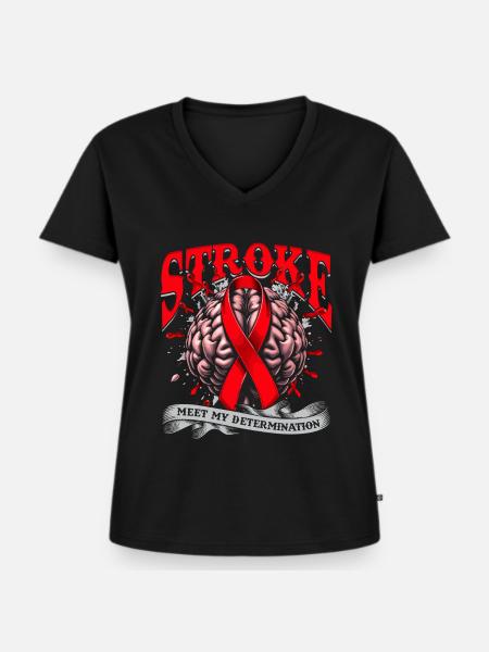 Schlaganfall Erholung - Frauen Premium Bio T-Shirt mit V-Ausschnitt - Schwarz