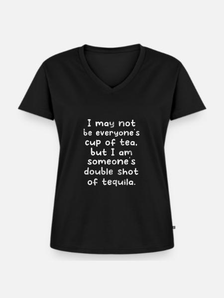 Tequila - Frauen Premium Bio T-Shirt mit V-Ausschnitt - Schwarz