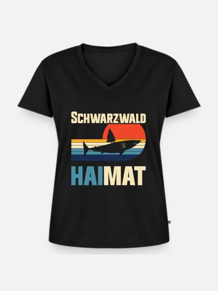 Schwarzwälder Schwarzwaldbub Schwarzwald - Frauen Premium Bio T-Shirt mit V-Ausschnitt - Schwarz