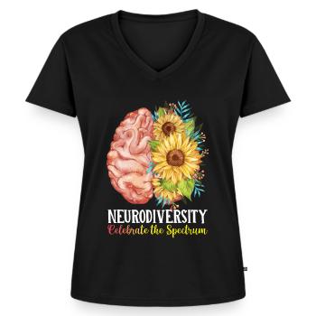 Autismus Awareness Day Autist Geschenk - Frauen Premium Bio T-Shirt mit V-Ausschnitt - Schwarz - Vorne - AI Model Female 172 light (172cm)