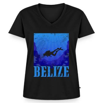 Belize - Frauen Premium Bio T-Shirt mit V-Ausschnitt - Schwarz - Vorne - AI Model Female 172 light (172cm)