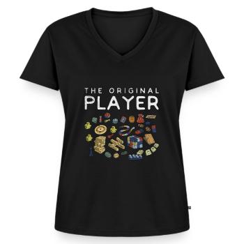 Brettspiel - Frauen Premium Bio T-Shirt mit V-Ausschnitt - Schwarz - Vorne - AI Model Female 172 light (172cm)